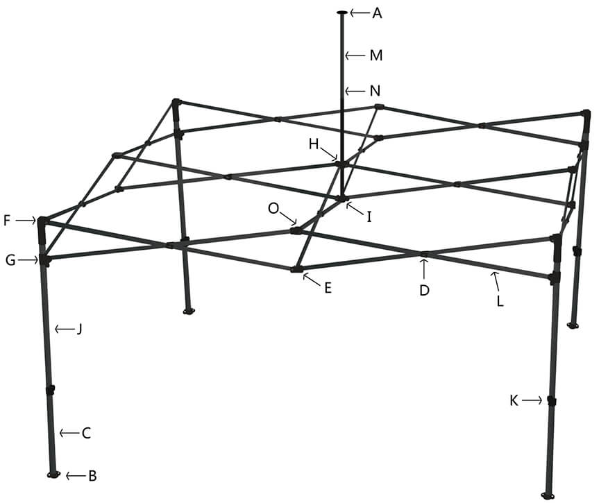schéma structure tente pliante